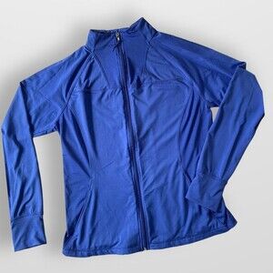 TANGERINE Full Zip Slim Athletic Fit Blue Vented Stretch Jacket Women Large